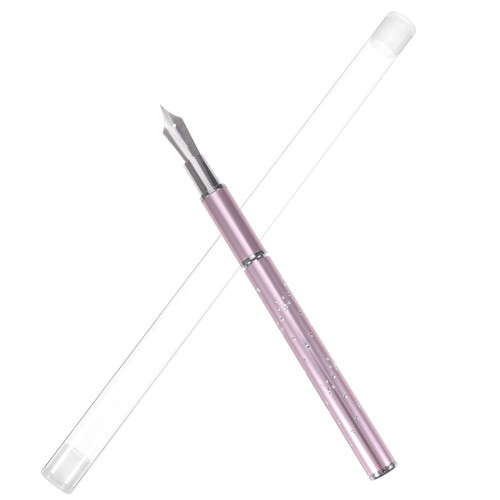 Conjunto Pincel Para Unhas Com Reposição Rosa
