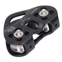 Kletterrolle aus Aluminium, doppelseitig, mit Schaft, für Bergsteigen, schwarze Flasche