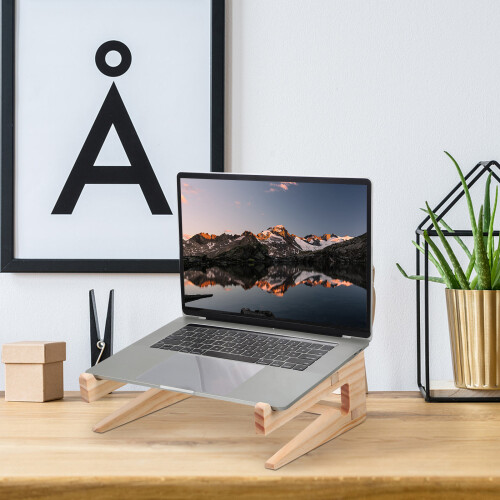 Laptopständer Tablet Halter Holz Ablage Rack Halterung 2