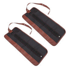2Stk Canvas Bleistift Rolltasche Praktischer Zeichenbleistift Organizer