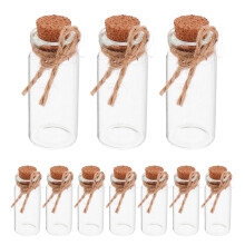 Conjunto De Frascos Pequenos Com Tampa De Cortiça