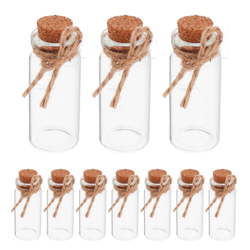 Conjunto De Frascos Pequenos Com Tampa De Cortiça