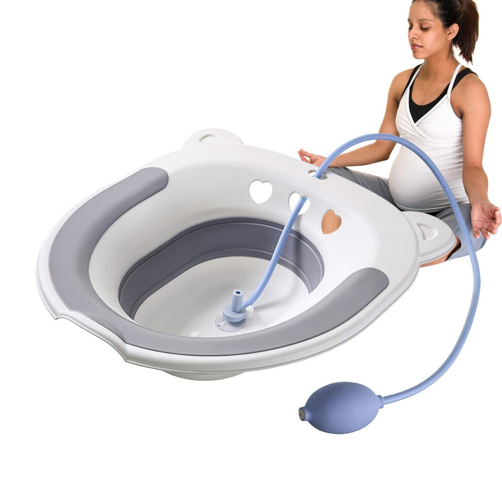 Grey Sit Bath For Postpartum Care With Flusher Hemorrhoid Relief For Pregnant Women Soothing Healing
