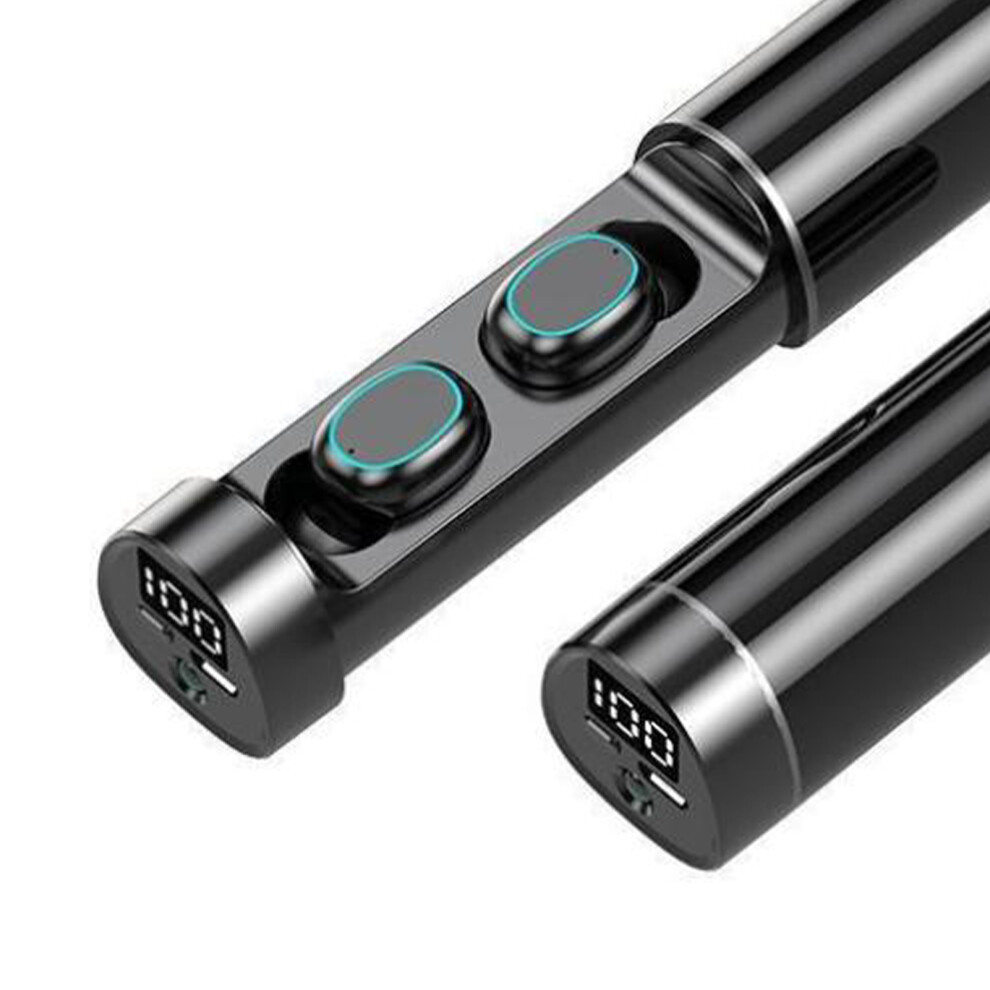Bluetooth Earbuds With 300Mah Battery & Emergency Flashlight Black 9321354120734