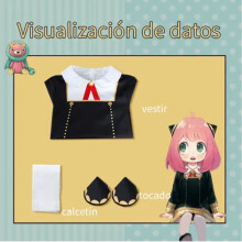 Niedliches Mädchen-Cosplay-Kleid-Set mit Haarschmuck & Strümpfen für Alltag & Halloween