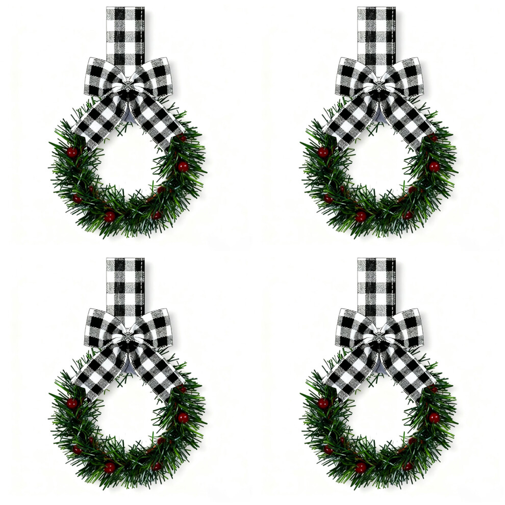(black, 4PCS) 4/6Pcs Wreaths Tie Christmas Hanging Reusable Decoration Xmas Day-image-OPC-PMDSVGY-NEW