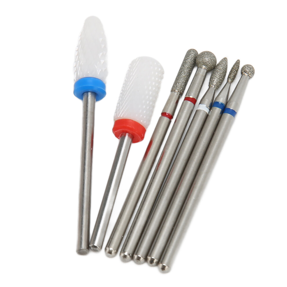 7pcs Tungsten Ceramic Nail Drill Bits Set for Manicure & Pedicure