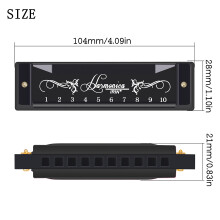 IRIN 10-Hole C Key Harmonica 20 Tones with Case - Compact & Portable
