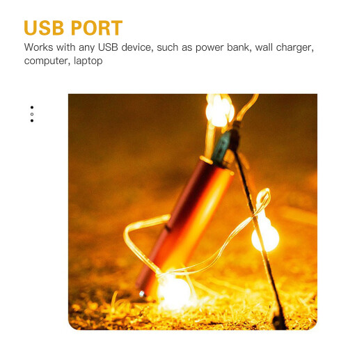 Lichterkette Typ 1 10 m 80 LEDs Warmweiß USB 5 V