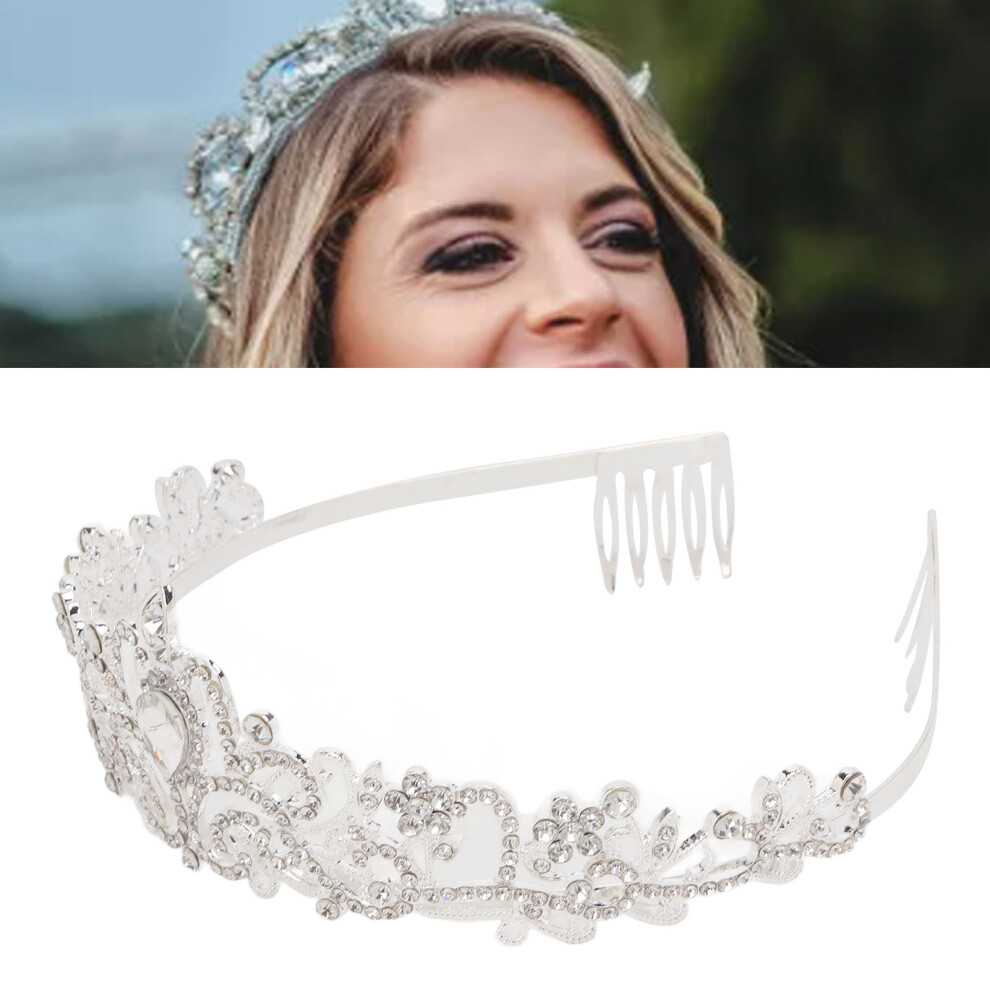 Beautiful Silver ABS Alloy Wedding Tiara Elegant Crown for Bridal Celebration