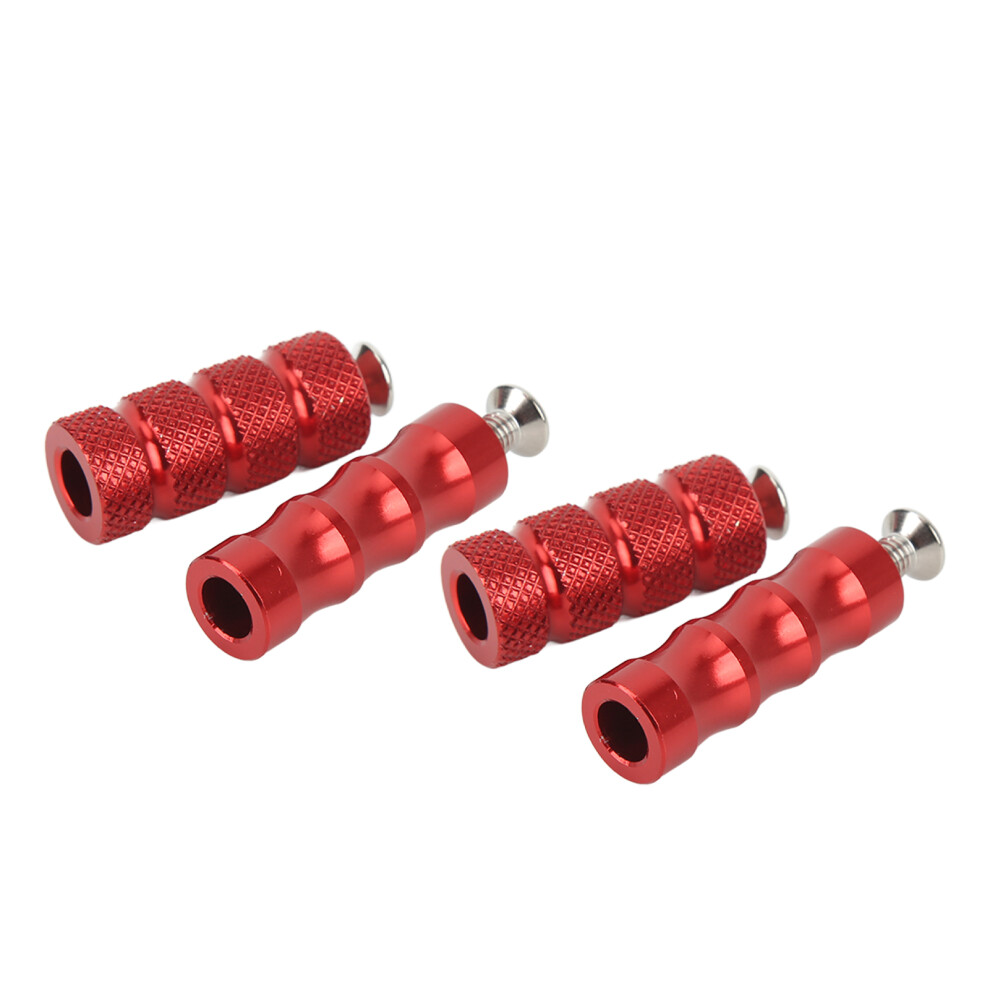 2 Pair Aluminum Cnc Motorcycle Brake Foot Pegs For M6 Bolts Red 7671354135927