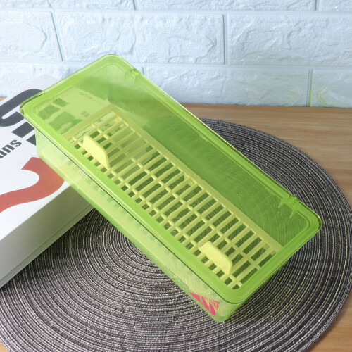 Transparente Küchenchopsticks Ablaufbox Staubgeschützt Grün 2