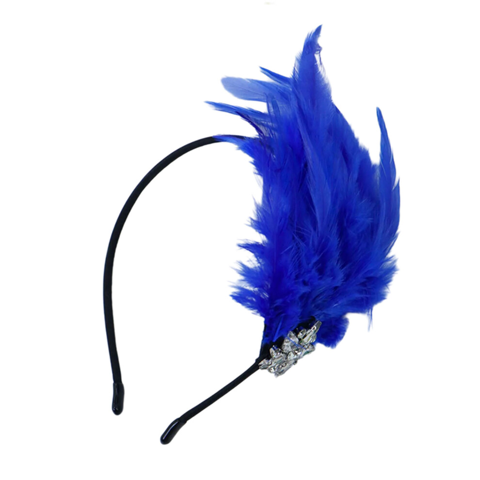 Blue 20S Carnivals Party Feather Headband Masquerades Party