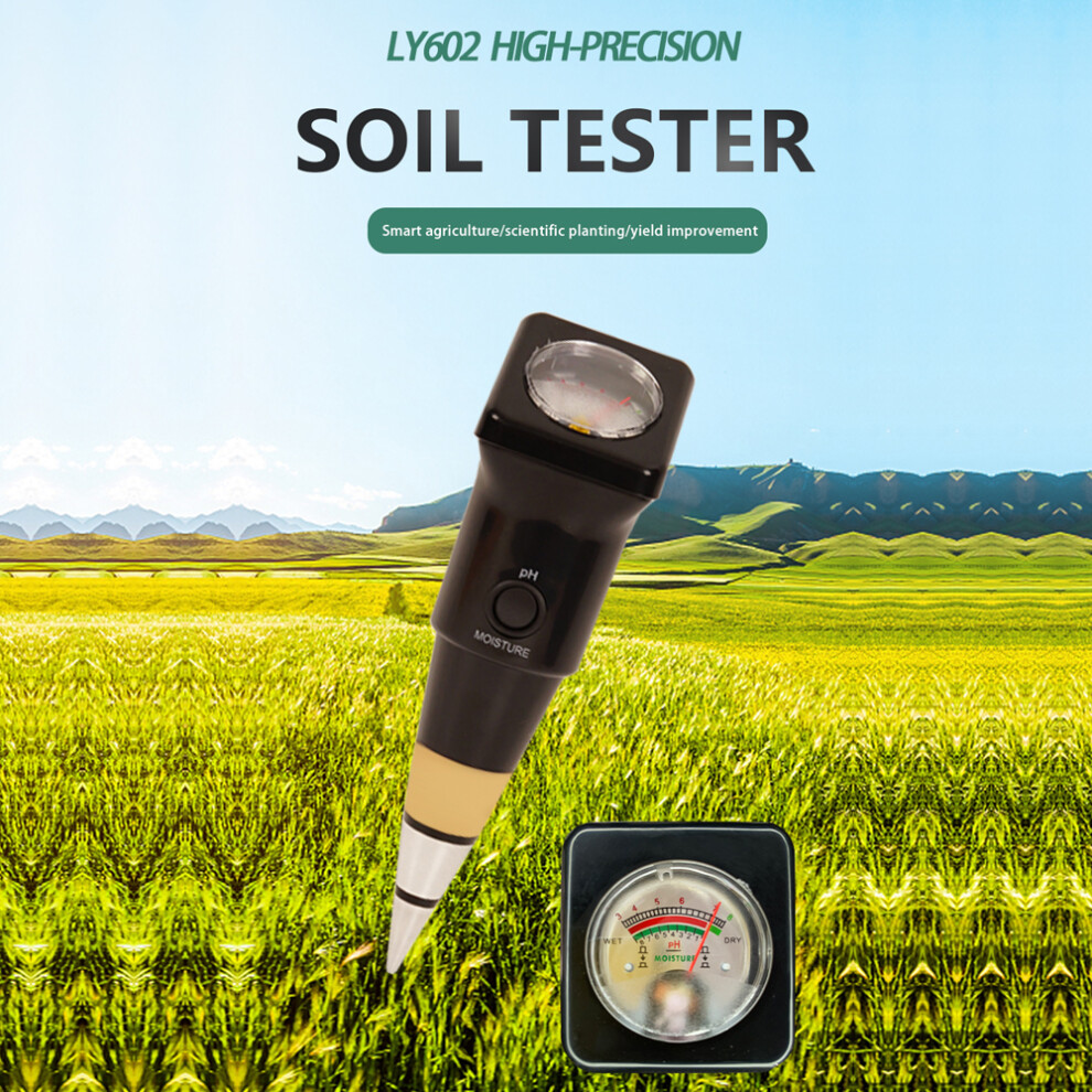 High Accuracy Soil Ph & Moisture Tester - Handheld Soil Detect Device, Black 8231354140292