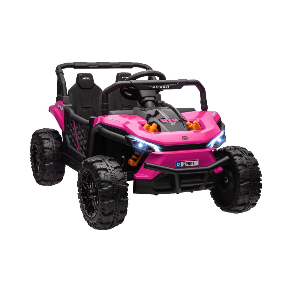 Battery Powered Ride On Truck for Kids 12V Pink with Remote Four Suspension Wheels Lights Horn USB for Ages 3-5 Years-image-OPC-PMDTCW2-NEW