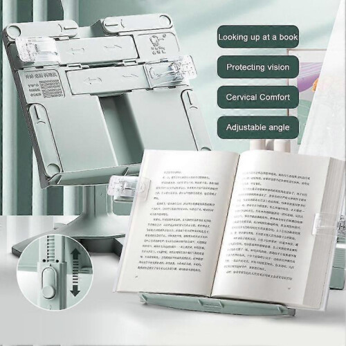 (White) Optimized Title for Lifting Landing Multi-functional Books Holder Lightweight Ergonomic Desktop Reading Shelf for Office School 2