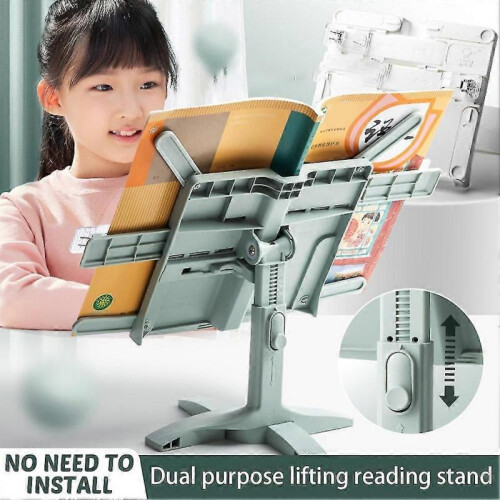 (Yellow) Optimized Title for Lifting Landing Multi-functional Books Holder Lightweight Ergonomic Desktop Reading Shelf for Office School 2