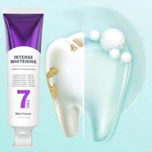 (2pcs) 3x 7-Pro Intensive Toothpaste - Advanced Natural Whitening Mint for Deep Stain Removal 1
