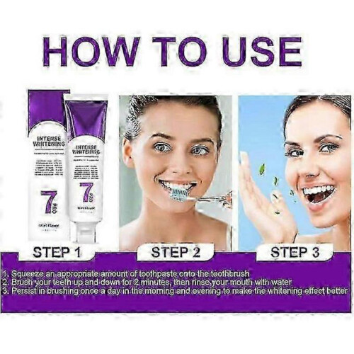 (2pcs) 3x 7-Pro Intensive Toothpaste - Advanced Natural Whitening Mint for Deep Stain Removal 2