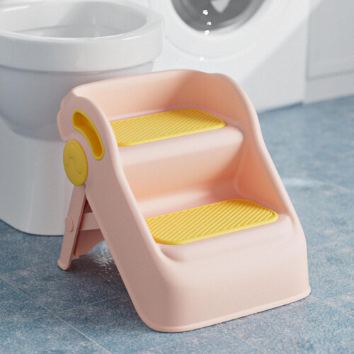 Step Stool For Children Foldable Non-Slip Base For Bathroom Space Saving Green 2