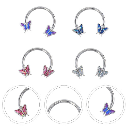 4Stück Messing Ohrstecker Septum Ring Ohrenschmuck 1