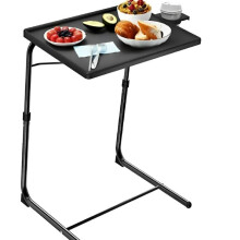 (BLACK WITH CUP HOLDER) Free standing folable Portable Table Buddy Dinner folding Laptop Desk With Cup Holder