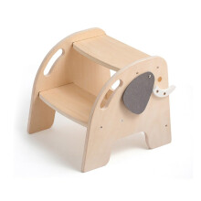 Wooden Step Stool For Toddlers Non-Slip 2-Step Ladder With Handles For Bathroom Sink Kitchen Bedroom 29.8x29x30cm