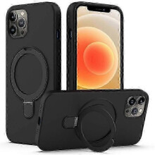 (Black) iPhone 12 & 12 Pro Kickstand Case with MagSafe Compatibility: Phone Cover for All Models
