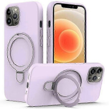 (Purple) iPhone 12 & 12 Pro Kickstand Case with MagSafe Compatibility: Phone Cover for All Models