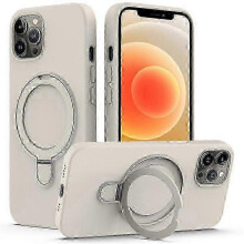 (White) iPhone 12 & 12 Pro Kickstand Case with MagSafe Compatibility: Phone Cover for All Models
