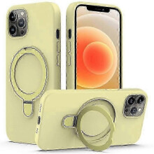 (Yellow) iPhone 12 & 12 Pro Kickstand Case with MagSafe Compatibility: Phone Cover for All Models