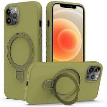 (Green) iPhone 12 & 12 Pro Kickstand Case with MagSafe Compatibility: Phone Cover for All Models
