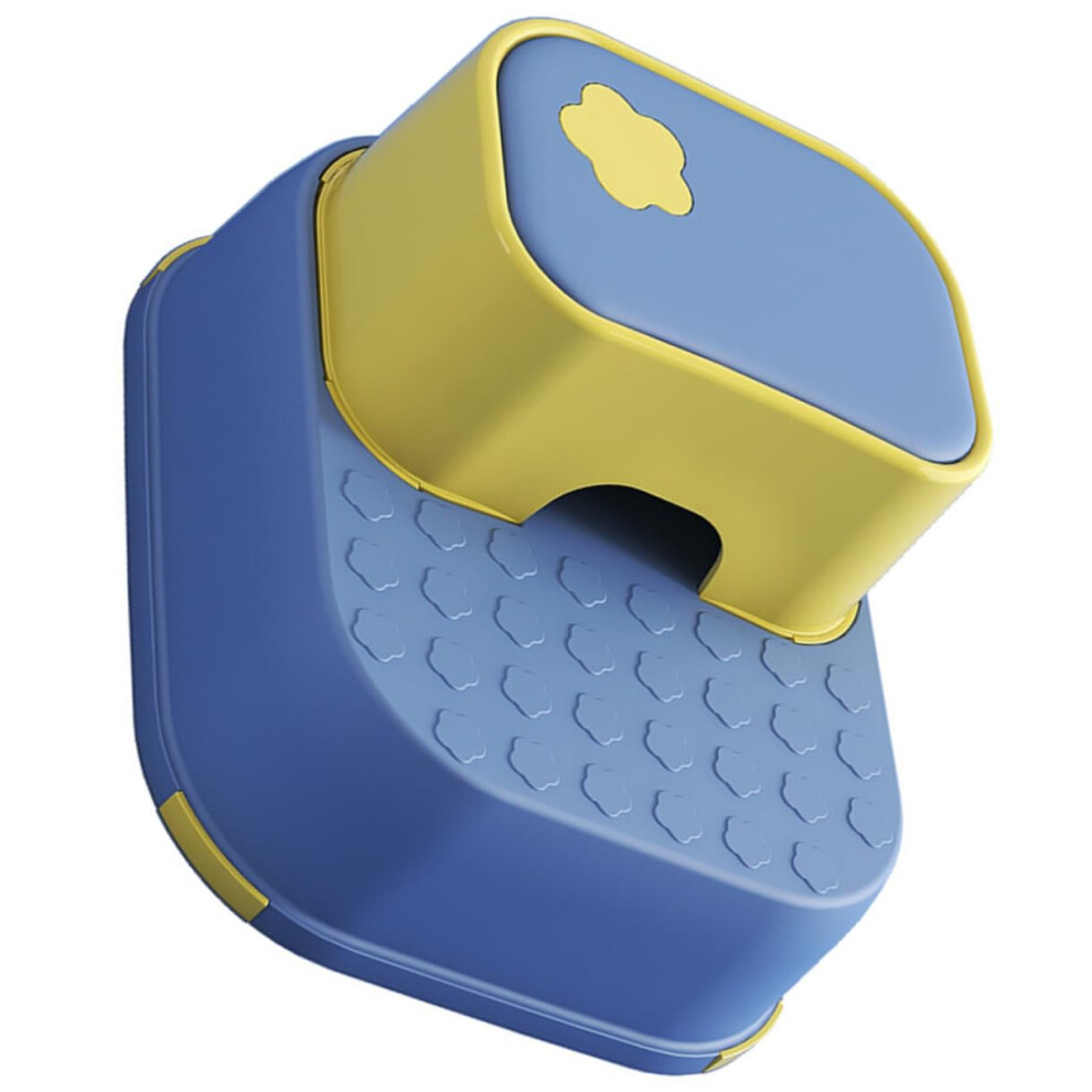 Double Step Stool For Bathroom Slip-Resistant PP Footstool With Handle, Toilet Training And Hand Washing, Compact Design