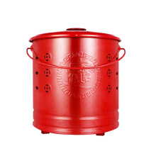 Burn Barrels Outdoor Paper Incinerator Trash Burning Container 26.5 x 30 cm Red With Handle And Fire Hook