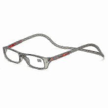 (200, Grey) Folding Reading Glasses with Magnetic Snap Click Front and Hanging Neck Spectacles