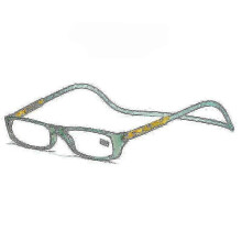 (400, Green) Folding Reading Glasses with Magnetic Snap Click Front and Hanging Neck Spectacles