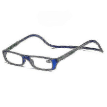 (150, Dark Blue) Folding Reading Glasses with Magnetic Snap Click Front and Hanging Neck Spectacles