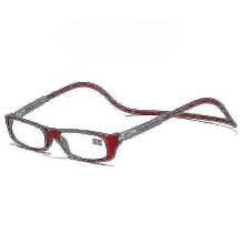 (250, Wine Red) Folding Reading Glasses with Magnetic Snap Click Front and Hanging Neck Spectacles