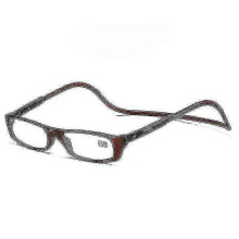 (350, Coffee) Folding Reading Glasses with Magnetic Snap Click Front and Hanging Neck Spectacles