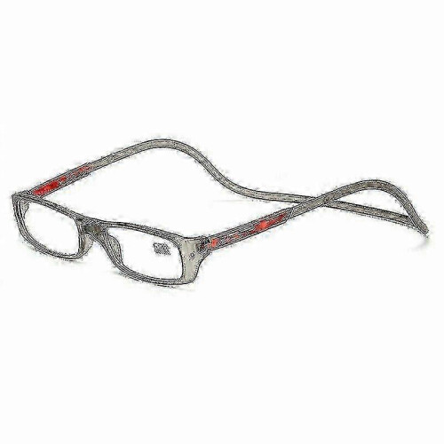 (350, Grey) Folding Reading Glasses with Magnetic Snap Click Front and Hanging Neck Spectacles