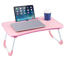 (Love Pink) Laptop Table, Bed Table, Bed Desk Stand With Foldable Legs & Cup Slot Notebook Stand Computer Laptop Bed Table Laptop Tray For Sofa Bed