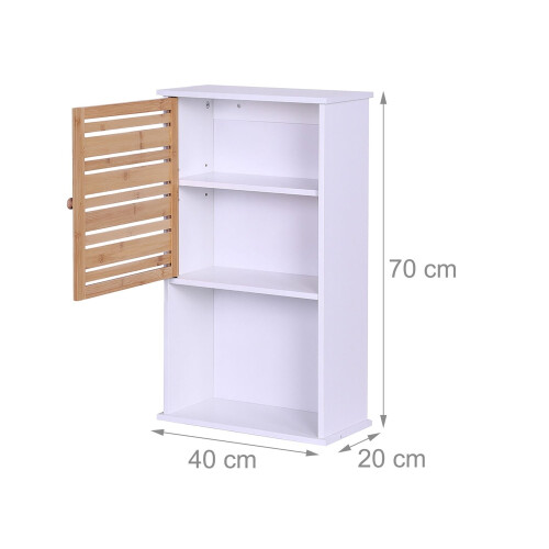 Badezimmer-Wandschrank, Bambustür, verstellbare Einlegeböden 2