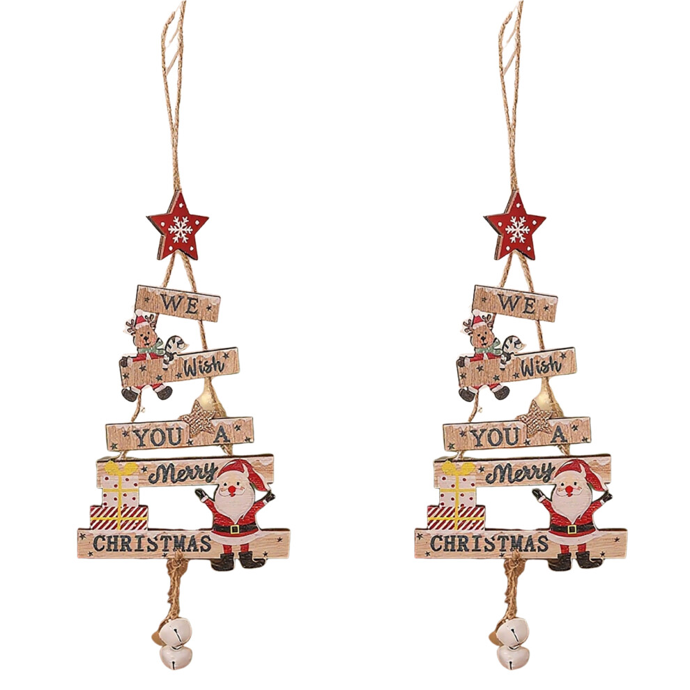 (Santa Claus) 2 Pieces Door Wooden Decor & Year Easy Easy Colors. Rooms, Windows.-image-OPC-PMDTSJV-NEW