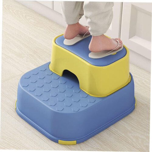 Household Step Stool Slip Resistant Foot Stool, Multipurpose Bathroom And Kitchen Use, Potty Training Safe, Smooth Edges 1