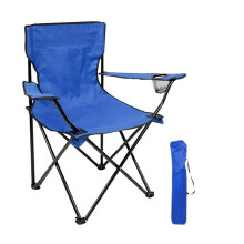 (Blue) Black/Blue Camping Picnic Chair Lightweight Folding Cup Holder Carry Bag 100kg Capacity