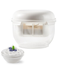 Yogurt Jar Fine Mesh Transparent Filter Reusable Yogurt Maker Container Detachable Kitchen Gadget White