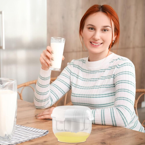 Yogurt Jar Fine Mesh Transparent Filter Reusable Yogurt Maker Container Detachable Kitchen Gadget White 2