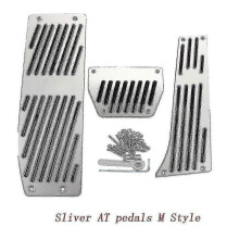 (Sliver AT logo M) Car Styling Racing Sliver Black Pedals Fit For Bmw 1999-2006 E46 M3 Style Mt At E36 E90 E91 E92 E93 For Ac Schnitzer 25-26s
