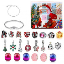 (1) 1Set Christmas Advent Calendar Kit Advent Calendar Bracelets For Girls 24 Days Countdown Calendar Christmas Gift For Kids Teens 25-26s
