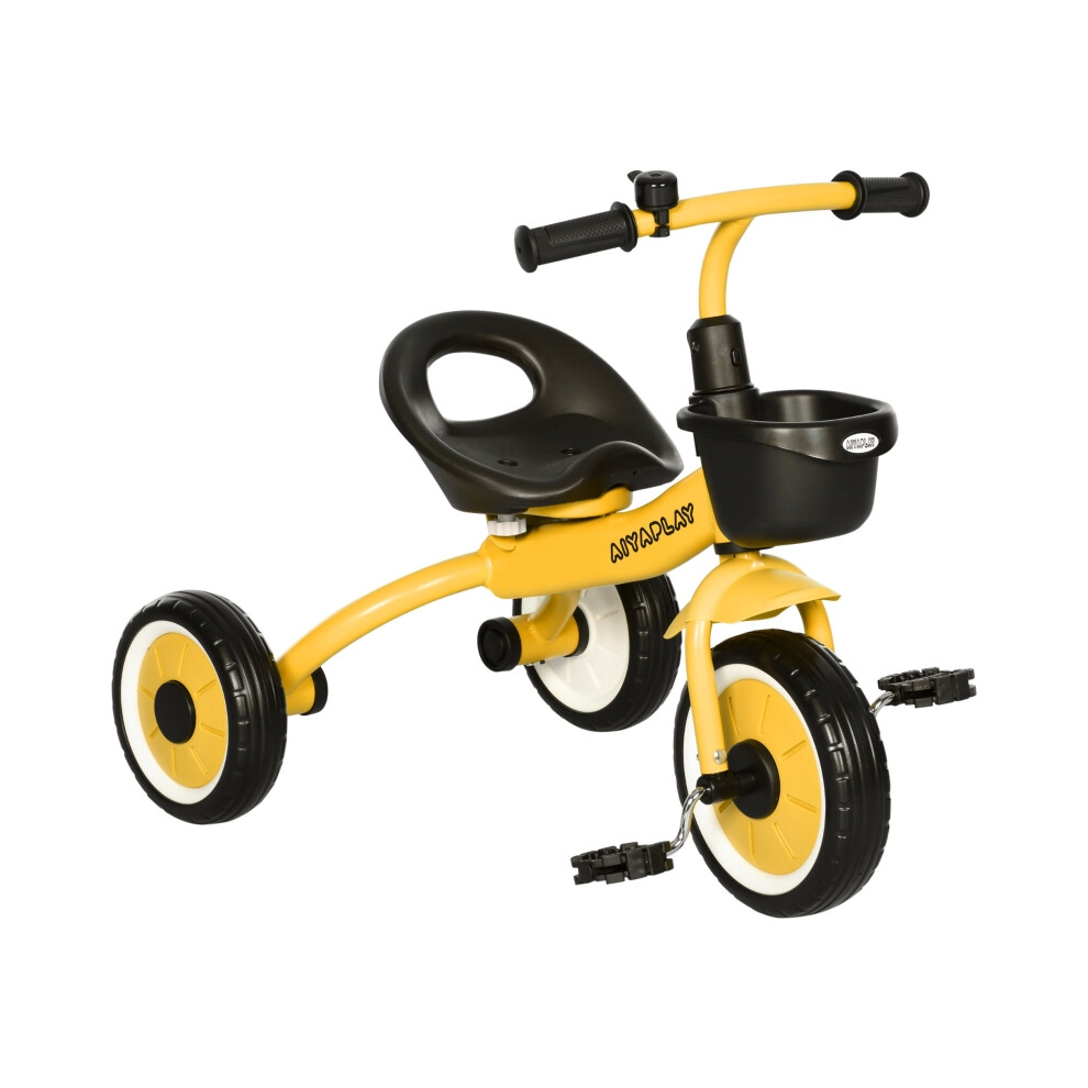 Children's Tricycle with Adjustable Seat Basket & Bell â Sturdy Kids Bike for Ages 2-5 Yellow-image-OPC-PMDTWGX-NEW